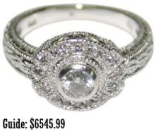 14K White Gold Women's 0.53 ct Diamond Ring 5.3