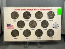 US World War 2 35% Silver War Nickel set