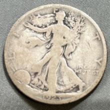 1923-S US Walking Liberty Half Dollar, 90% Silver