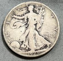 1929-D US Walking Liberty Half Dollar, 90% Silver