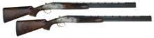 HIGHLY USEFUL TRUE PAIR CSMC A-10 12 & 20 GAUGE TWO BARREL SET WITH CASES.