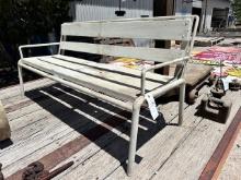 WOODEN BENCH WITH METAL FRAME