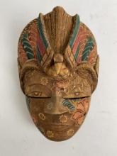 Hand Carved Wood Batik Mask Java Art