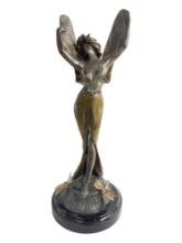 ANTIQUE BRONZE STATUE SIGNED NUDE WOMAN