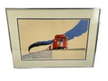 Wendell Mohl Serigraph Rock Island Rattler Train Signed in Pencil 32/75