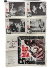 Vintage Original 1970 "The Beast in the Cellar" Horror Movie Poster