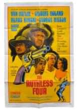 Vintage Original "The Ruthless Four" Western Movie Film Poster