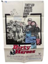 Vintage Original 1967 "Dirty Heroes" Movie Film Poster