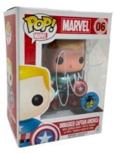 Funko POP! Marvel: Captain America Unmasked Signed by Chris Evans