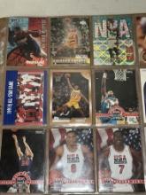 18 NBA Cards in pages - various players, years, conditions