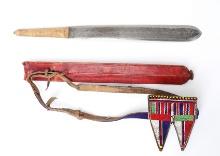 Native Beaded Knife or Short Sword