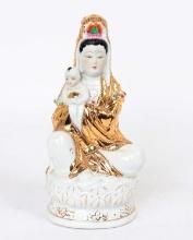 Chinese Seated Thousand Pearl Guanyin w/Son