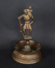 Figural Brass Candlestick, 15th century style