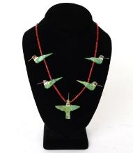 Gorgeous Hummingbird and Spiny Lobster Bead Necklace