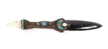 Galaxy Obsidian Dagger w/Rock Quartz