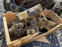 Crate of engine parts