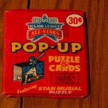 1987 DONRUSS MLB BASEBALL ALL-STARS POP-UP PUZZLE & CARD pack/1 pop up/3 puzzle pieces/5 cards