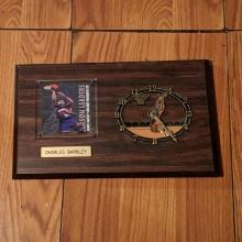 Vintage Clock with Charles Barkley encased card See pictures