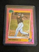 2021 Panini Donruss Rated Prospect Pink Fireworks Nick Gonzales #RP6 Pirates