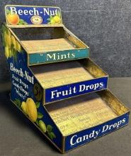 Beech-Nut Fruit Candy Drops Mints Tin Litho 1920s Counter Top Advertising Store Display