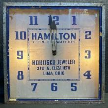 Hamilton Fine Watches Lima Ohio Hodosko Jeweler Advertising Lighted Clock Ca. 1940s