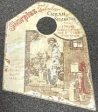 Sharples Tubular Cream Separator 1909 Tin Litho Advertising Pot Scraper