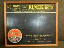 Rinek Cordage Co. Easton Pennasylvania Reliable Rope 2D General Store Advertising Chalkboard Display