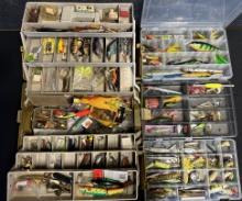 Large Lot Vintage 1980s-90s Fishing Tackle 100+ Lures, Jigs, Spinners Rapala & More