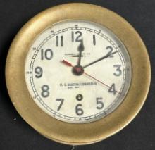 US Maritime Commission Chelsea Clock Co Brass Nautical Ship Working Clock