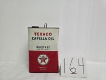 Texaco Capella Oil One Gallon Full Can Dent In Can Made In Usa