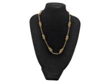 Sarah Coventry Twirling Pearl Necklace Goldtone links with faux pearl