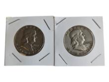 Lot of 2 Franklin Half Dollars - 1953 & 1954