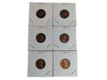 Lot of Lincoln Wheat Pennies - 1950, 1951 & 1958 Various Mints