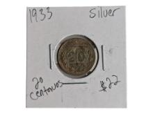 1933 20 Centavos - 90% Silver