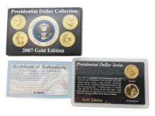 2007 Gold Edition Presidential Dollars with COA