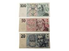 Lot of 3 Czech Republic Banknotes