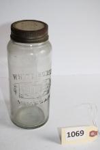 White House Vinegar Jar with glass lid
