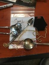 Costume Jewelry Necklace, 4 Spoons