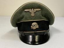 WWII GERMAN WAFFEN SS NCO OFFICER VISOR CAP