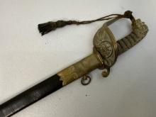 ANTIQUE UK BRITISH NAVY OFFICER SWORD