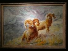 Arturo Lomnitz Bighorn Sheep Oil Painting