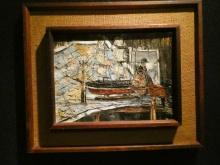 Robert Lebron Map & Ship Oil Painting
