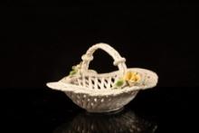 Vintage Porcelain Woven Basket