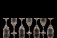 Set of 7 Cut Glass Goblets
