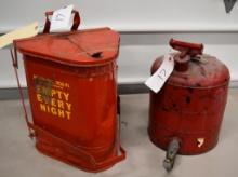 Safety trash can and gas can