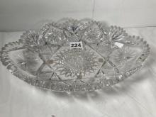 Brilliant Cut Large Glass Oval Bowl