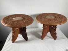 Pair of Hand Carved Tables