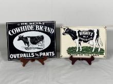 Cowhide Brand Overalls & Hershey's Porcelain Enameled Signs by Ande Rooney