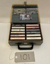 Cassette Tape Lot #1 with Gray Carry Case