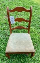 Child Size Ladder Back Oak Colored Chair Circa 1950s